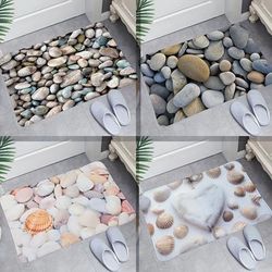 1pc Pebble Stone Pattern Carpet, Bath Entrance Rug Mat, Absorbent Rubber Non Slip Doormats, Bathroom Accessories, Bathroom Decor, Home DÃ©cor