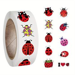 500pcs Ladybug Waterproof Vinyl Decals For Bike Water Bottles Laptop Bicycle Refrigerator Cup Luggage Computer