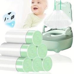 100pcs Potty Chair Liners With Drawstring, Training Toilet Seat Potty Bags, Disposable Cleaning Bags For Kids (44 X 24 Cm) Christmas, Halloween, Thanksgiving Day Gift