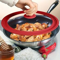 1 Set Heat Resistant Universal Lid For Pots, Pans, And Skillets - Tempered Glass With Silicone Rim For Easy Cleaning And Safe Cooking