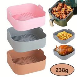 1pc Square Air Fryer Barbecue Plate Barbecue Mat Air Fryer Silicone Pot Air Fryer Silicone Liners For Restaurant