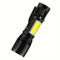 TEMU 1pc Mini Led Torch, Portable Usb Charging Flashlight Adjustable Flashlight For Outdoor Camping