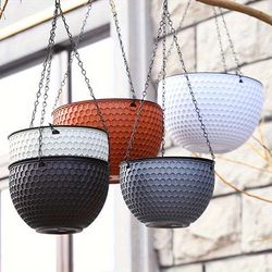 2pcs, Hanging Planters Self Watering Hanging Baskets Dark Grey For Indoor Outdoor Plants Flower Plant Pots (8.3"/10.2")