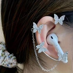 2pcs Earphone Protective Ear Clip Suitable For Airpod, New Butterfly Decor Ear Clip, Versatile Temperament, Universal Earphone Ear Clip