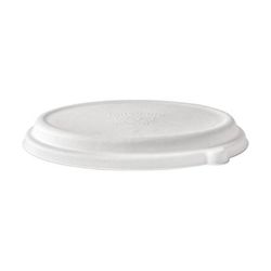 Eco Products EP-SCV32DLIDNFA Vanguard WorldView Dome Lid for 24 to 48 oz Oval Take-Out Containers - Molded Fiber, White
