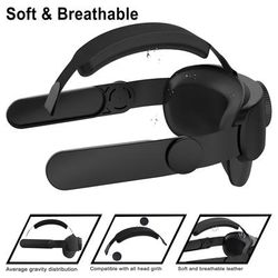 Head Strap Compatible With Oculus Quest 2, Meta Quest 2, Adjustable Elite Strap Replacement For Enhanced Comfort Support And Gaming Immersion In Vr (head Strap Only)