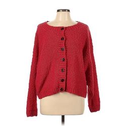 Cardigan Sweater: Red - Women's Size Large
