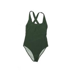 One Piece Swimsuit: Green Camo Swimwear - Women's Size 4