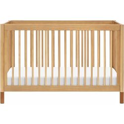 Babyletto Gelato 4-in-1 Convertible Crib w/Toddler Bed Conversion Kit - Honey w/Vegan Tan Leather Fe