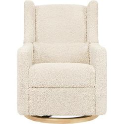 Babyletto Kiwi Electronic Glider Recliner w/ USB - Almond Teddy Loop w/Light Wood Base