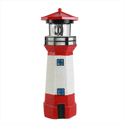 1pc Solar Light Tower Outdoor Waterproof, Landscape Light Patio Lawn, Solar Lights For Outside 360 Degree Rotating Lighthouse Resin Decoration Led Lamp