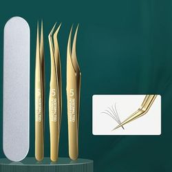 Tweezers Set Anti-static Tweezers Stainless Steel Tweezers For Eyelash Extension, Electronics, Jewelry Making