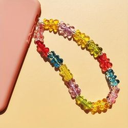 Fashionable Wrist Strap: Colorful Jelly Bear Mobile Phone Chain