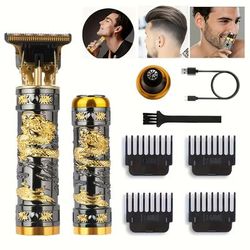 Professional Electric Hair Clipper, T-blade Beard Trimmer, Usb Charging Cordless Hair Clipper, Men's Hair Cutting Machine, Holiday Gift For Him