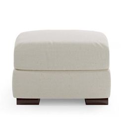 Cleo Upholstered Chair Ottoman - Crypton Chenille Nomad Snow (Stocked) - Grandin Road