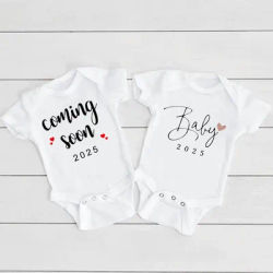 Baby Coming Soon 2025 annuncio neonato Body Baby pagliaccetto Summer Boys Girls outfit Body