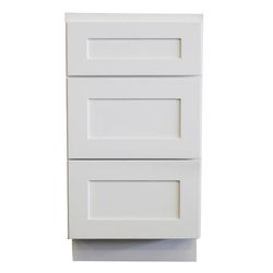 Craftline Ready to Assemble White Shaker 3 Drawer Vanity Cabinet 3 Drawer Vanity Cabinet - 18 Inch x 21 Inch x 34-1/2 Inch