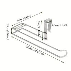 TEMU 1pc Stainless Steel Roller Paper Holder, Traceless Punch Free Kitchen Paper Holder, Oil-free Dishcloth Holder, Towel Holder Rack, For Kitchen Bathroom