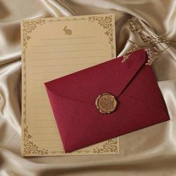 TEMU 16-piece Set, Letter Paper And Envelope Set, Thick Linen Envelope, Handwritten Love Letter For Sending To And Girlfriends Including 3 Envelopes, 10 Letter Paper And 3 Wax Seals