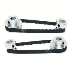 TEMU Shceec 2pcs Set: High-performance Aluminum Timing Pulleys With 20 & 36 Teeth, 8mm - Includes 200mm Length, 6mm Width Belt