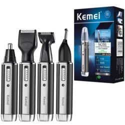 Kemei 4in1 rechargeable nose trimmer beard trimer for men shaver eyebrow nose hair trimmer for nose and ear cleaner grooming set