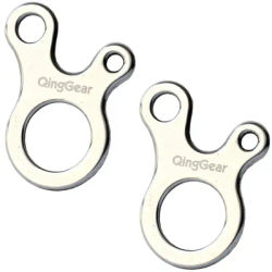 2pcs Tent Guy Lines Tensioners Ultralight Aluminium Alloy Rope Guylines Adjuster 3 Holes Quick Knotting LoopAlien Tool