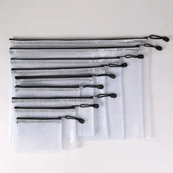 A3/A4/A5/A6 Mesh Zipper Pouch Waterproof Plastic Document Pouch File Organizer Large Capacity Archive Folder for Travel Storage