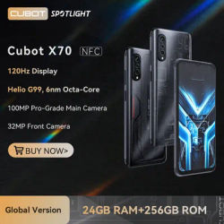 Cubot X70, Smartphone Android 13, Helio G99, Octa-Core, 120Hz 6.583 Inch Screen, 24GB RAM(12+12GB), 256GB ROM, 100MP Camera, NFC