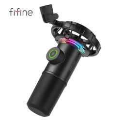 FIFINE Gaming USB Microphone for YouTube,Podcast Dynamic Mic with RGB Light/Light-touch Mute/Gain Knob for PC,Tablet,Record-K658