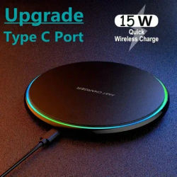 VIKEFON 15W Wireless Charger Pad for iPhone 16-12 Pro Max X Samsung Xiaomi Phone Chargers Induction Fast Charging Dock Station