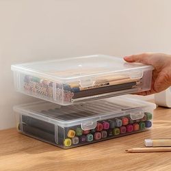 Desktop Storage Box Transparent Book Marker Pen Stationery Storage Box Storage Box Office A5 File Storage Box