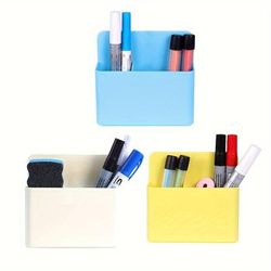 Magnetic Dry Erase Marker Holder, Pen And Eraser Holder For Whiteboard, Magnet Pencil Cup Utility Storage Organizer For Office, Refrigerator, Locker And Metal Cabinets