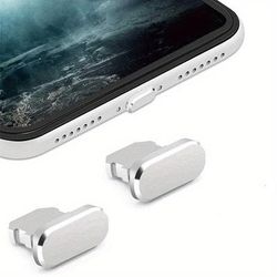 2pcs Of Aluminum Alloy Anti-dust Plugs - Keep Your , Airpods Charging Ports Clean!