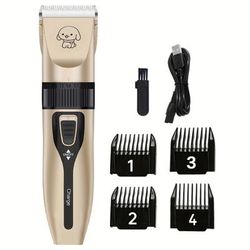 Quiet Cordless Dog Grooming Kit - Usb Rechargeable Pet Hair Clippers & Trimmers For Small To Large Dogs And Cats, Gold