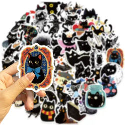 50 pezzi simpatici adesivi per gatti neri materiali estetici per Scrapbooking decorazione del diario