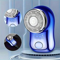 Mini Portable Electric Shaver With Intelligent Digital Display, Double Ring Knife Net, Men's Capsule Shaver, Pocket Type Razor, Outdoor Travel Smart Shaver, Car Shaver