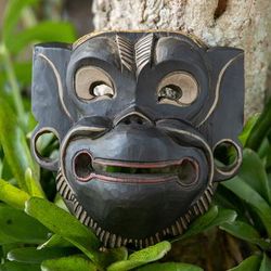 Happy Ape,'Traditional Monkey-Shaped Albesia Wood Mask from Bali'