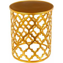 Retreat 19"H x 16"W x 16"D Modern End Table Gold End Table - Boutique Rugs