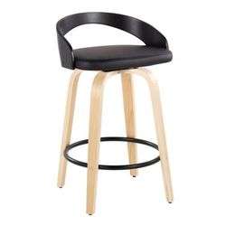 Grotto 26" Fixed-Height Counter Stool - Set Of 2 by Lumisource in Natural Black