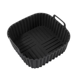 "TEMU Silicone Air Fryer Liner - 8" Square, Reusable & Easy To Clean - 4-7 Fryers, Air Fryer & Microwave Safe - Ideal For Healthy Cooking"