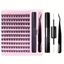 Diy Lash Extension Kit, Lash Clusters With Waterproof Strong Hold Lash And Seal And Eyelash Tweezer Lash Cluster Kit