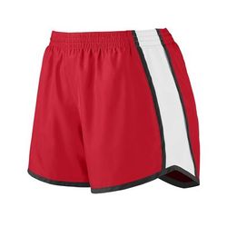 Augusta Sportswear 1266 Athletic Girls Pulse Team Short in Red/White/Black size Large