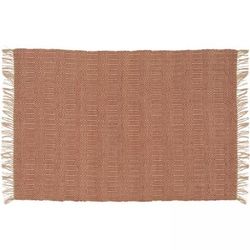 Tappeto con frange in iuta intrecciato a mano terracotta 160 x 230 cm