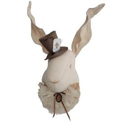 Trofeo da parete per bambini in lino Coniglio Paese delle Meraviglie