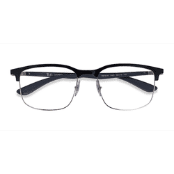 Unisex s square Black Silver Metal Prescription eyeglasses - Eyebuydirect s Ray-Ban RB6518 Liteforce