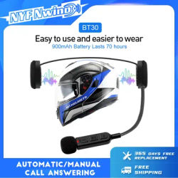 NYF BT30 Motorcycle Bluetooth 5.3 Stereo Headset Moto Universal Helmet Headphones Wireless Handsfree Call with 900mAh