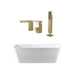 Randolph Morris Axton 59 Inch Acrylic Double Ended Freestanding Bathtub Package RMBP39-59-BBF7