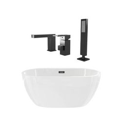 Randolph Morris Hudson 65 Inch Acrylic Double Ended Freestanding Tub and Faucet Package RMA360-MBF7