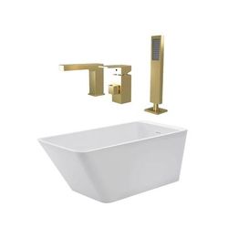 Randolph Morris Hannah 59 Inch Acrylic Contemporary Freestanding Bathtub Package RMBP17-59-BBF7