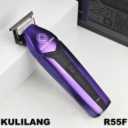 R55F Purple Professional Electric Hair Trimmer 7200RPM Adjustable 0 Pitch GTX Blade Barber Shop Hairdressing KULILANG Madeshow
